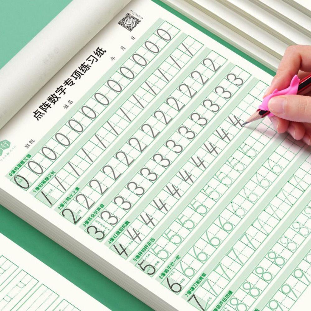 Math Number Dot Matrix Digital Tracing Book 26 English Letters Letter Copybook Kindergarten