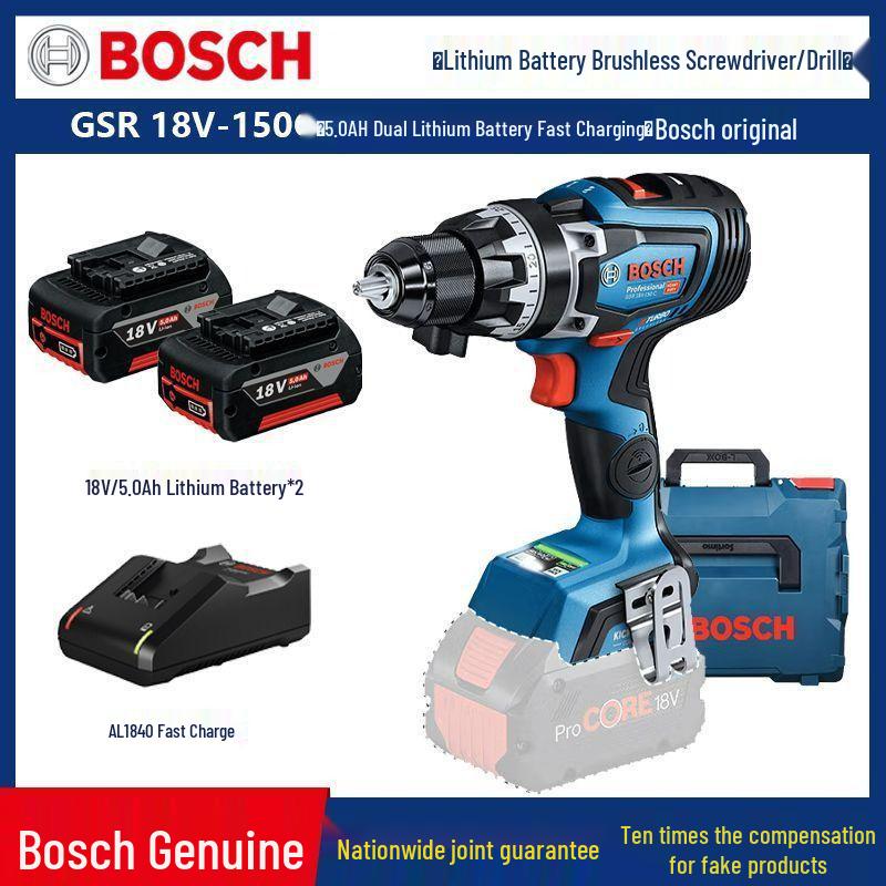Бесщеточный ударный шуруповерт Bosch GSB18V-150C, Ручная дрель с бесступенчатой регулировкой скорости
