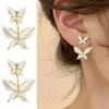 1Pair Elegant Temperament Butterfly Earrings For Women Girls Fashionable Simple Exquisite Earrings Jewelry Accessories Gifts
