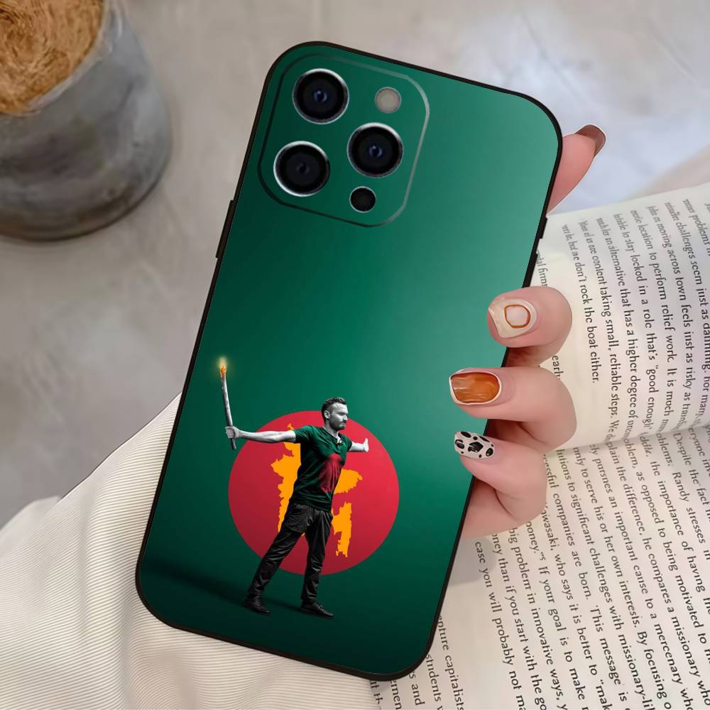 B-Bangladesh Flag Phone Case For iPhone 17,16,15,14,13,12,11 Plus,Pro Max,XS,Soft Silicone Black Cover