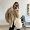 Ayollar uchun hashamatli sun'iy mo'ynali palto qishki qalin iliq uzun yengli qaytarma yoqali ayollar paltosi elegant xonim ustki kiyimi