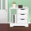 Modern Bedside Cabinet Chest Of 3 Drawer Bedroom Table Furniture (White)