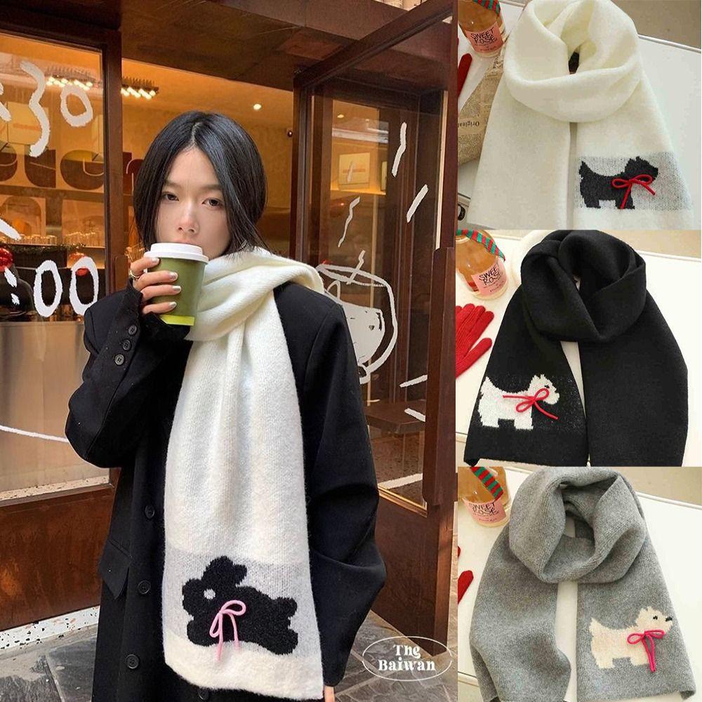Полиэстеровый шарф Толстый вязаный шарф Милая шаль Зима
