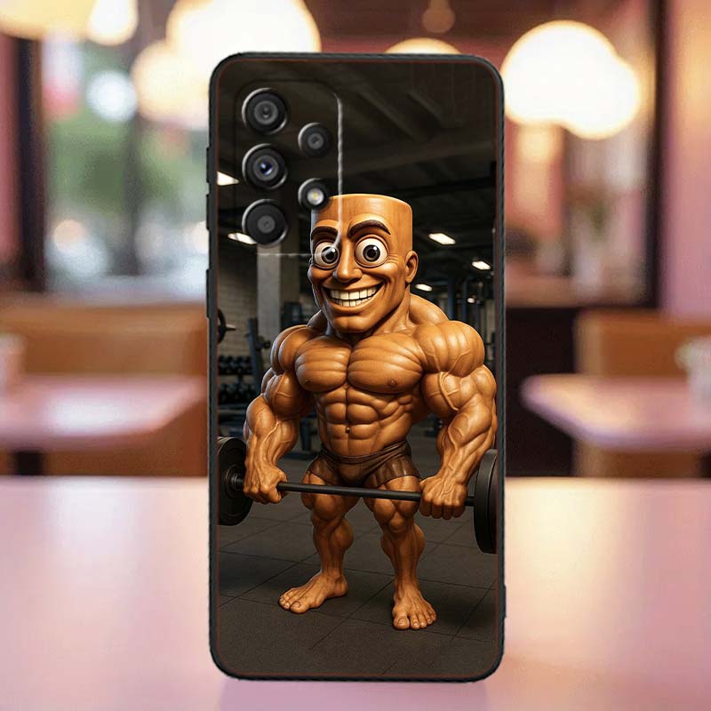 Чехол Tung Tung Tung Sahur Pattern для Samsung A41 A35 A34 A33 A32 A25 A24 A23 A21s A06 A05 A04 A03 Note 10 20 Ultra 5G Черный