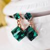 Женские серьги-гвоздики в корейском стиле квадратной формы с кубической подвеской, ювелирные изделия