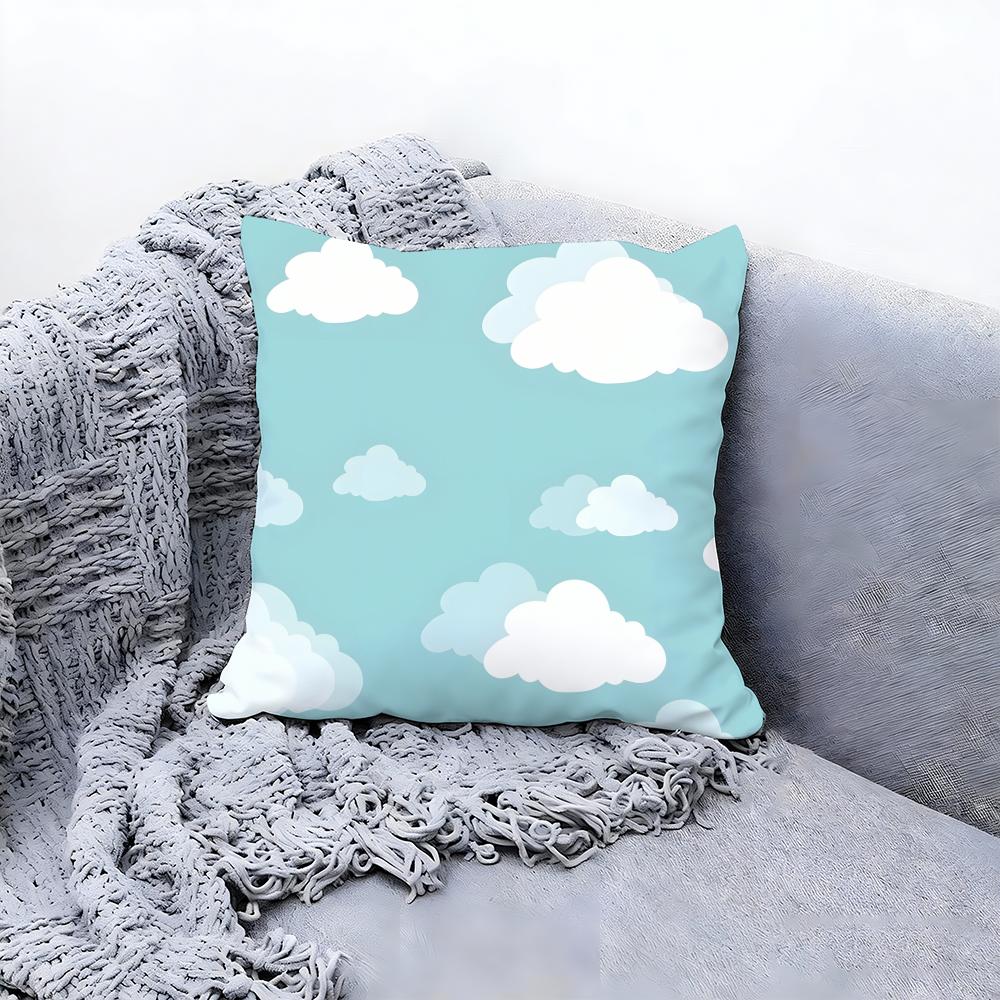 Soft White Cloud Texture Design Cushion Cover Premium Comfort Reversible Pillow Cove in One Design for Any Room Car Interior