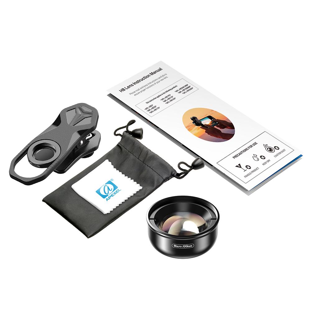 APEXEL APL-HB100mm Universal Smartphone Macro Lens 4K HD Phone Camera Lens No Distortion Blurry
