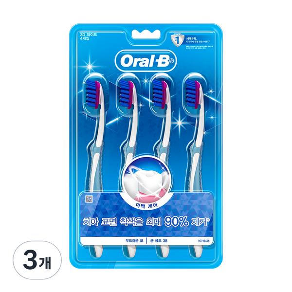 Зубная щетка Oral-B Proflex 3D White, 4 упаковки, 3 шт.