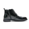 Men Brogues Boots Motorcycle Casual Ankle Boots Wingtip Dress Formal High Top Black White Leather Boots Over Sized