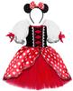 TYHTYM Minnie Mouse Costume for Kids, Cosplay, 2-Piece Set with Headband, 100-120cm Dress, Kids' Costume, Tutu Skirt, Polka Dot Mickey Mouse, Perfect