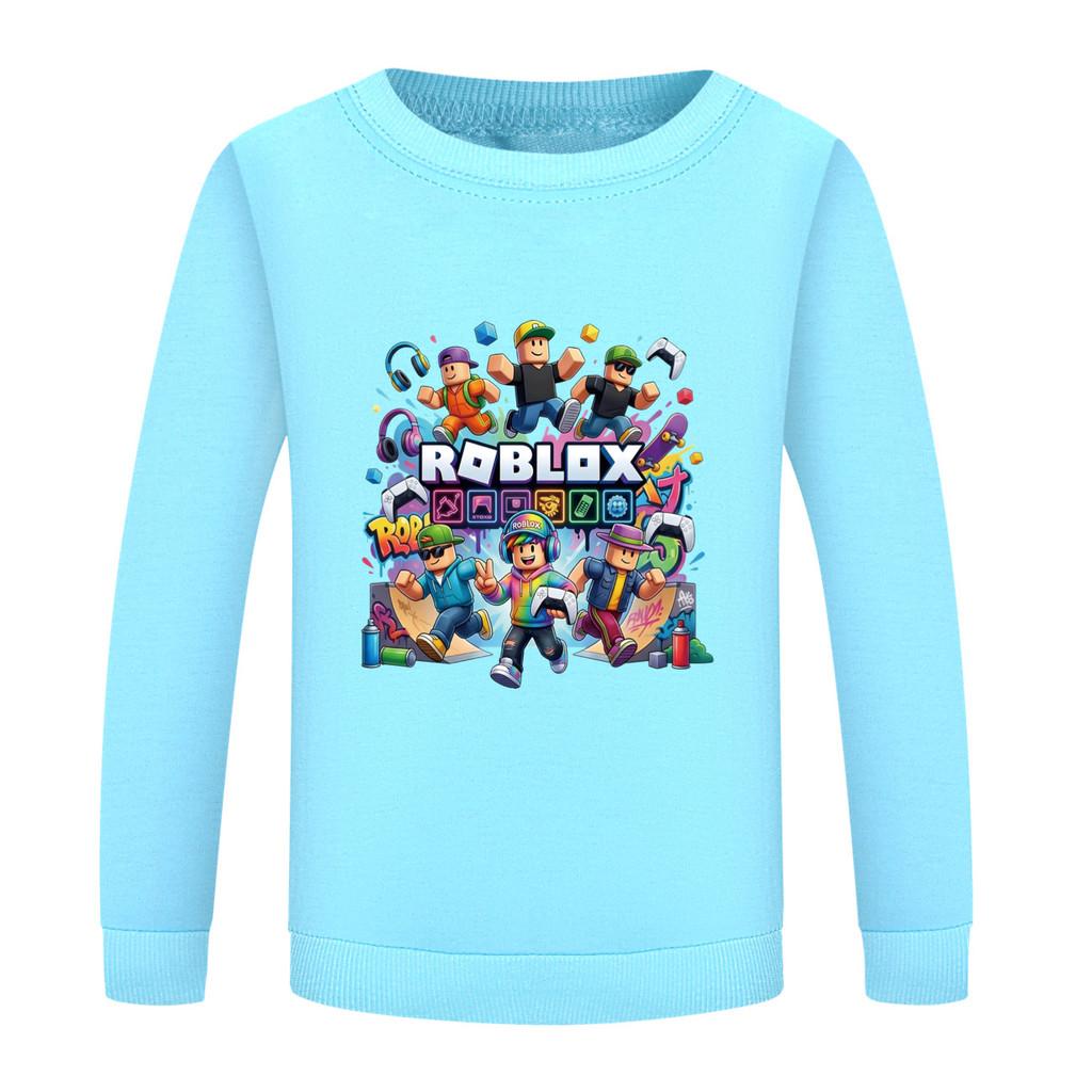 5573 Мальчики Девочки Roblox Игра Принт Круглый Вырез Длинный Рукав Толстовка Топ