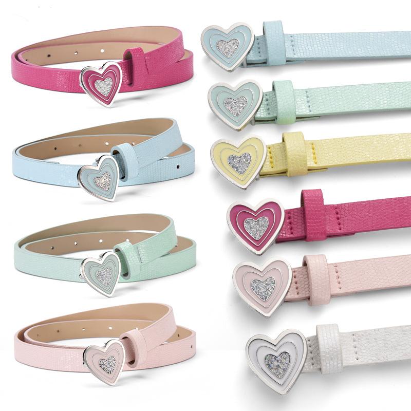 Fashionable and Elegant Heart-Shaped Weight Belt with Accessories Color-Glazed Inlaid and Subtly Sparkling Women’s Belts