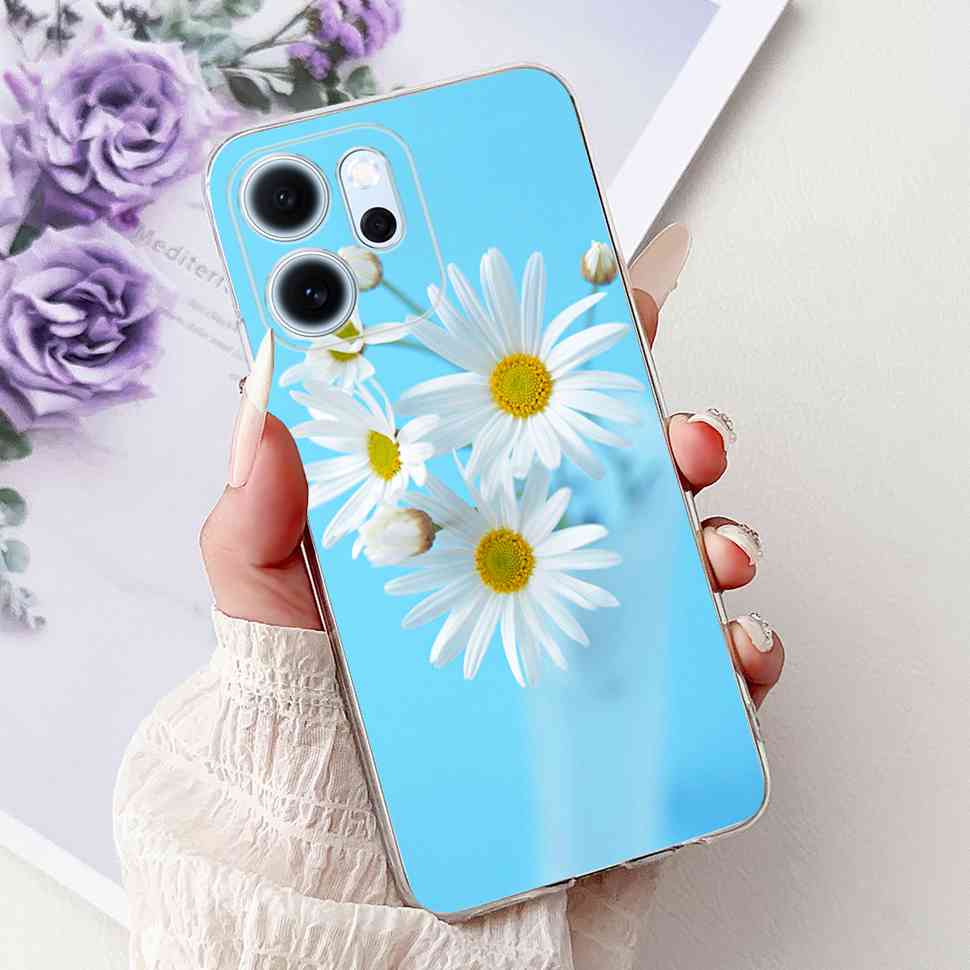 For Oppo Reno14 F 5G CPH27436.57" Case Colorful Butterfly Flowers TPU Soft Silicone Cover For Oppo Reno 14 F RENO14F Phone Cases