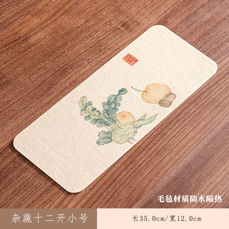 Разные овощи Двенадцать отверстий Прямоугольные подставки для чайного столика Дзен Подставка под напитки Салфетка для обеденного стола Китайский чайный сервиз Ремесло