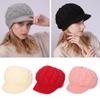 Women Thicken Rabbit Hair Peaked Hat Beret Hat Knitted Beanie Cap