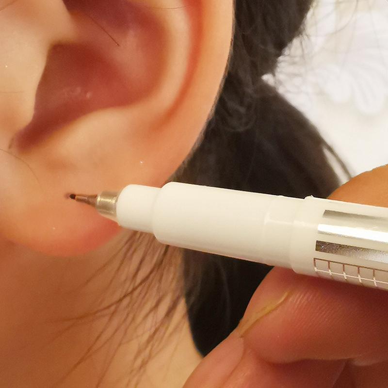 1 шт. Ручка-маркер для кожи для татуажа бровей с линейкой, перманентный макияж, белый, медицинский, стерильный, хирургический, расходные материалы для микроблейдинга