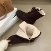 2025 Autumn and Winter New Round Head Velvet Lamb Wool Low Tube Thin Martin Snow Shoes Warm Women's Short Boots