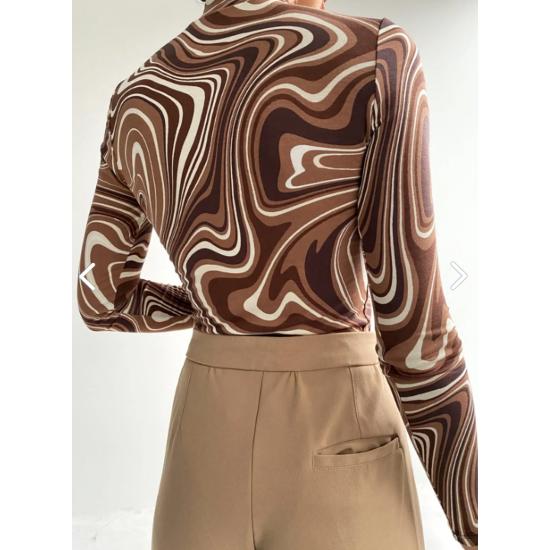 Женская вискозная ткань Half Fisherman с карамельным узором