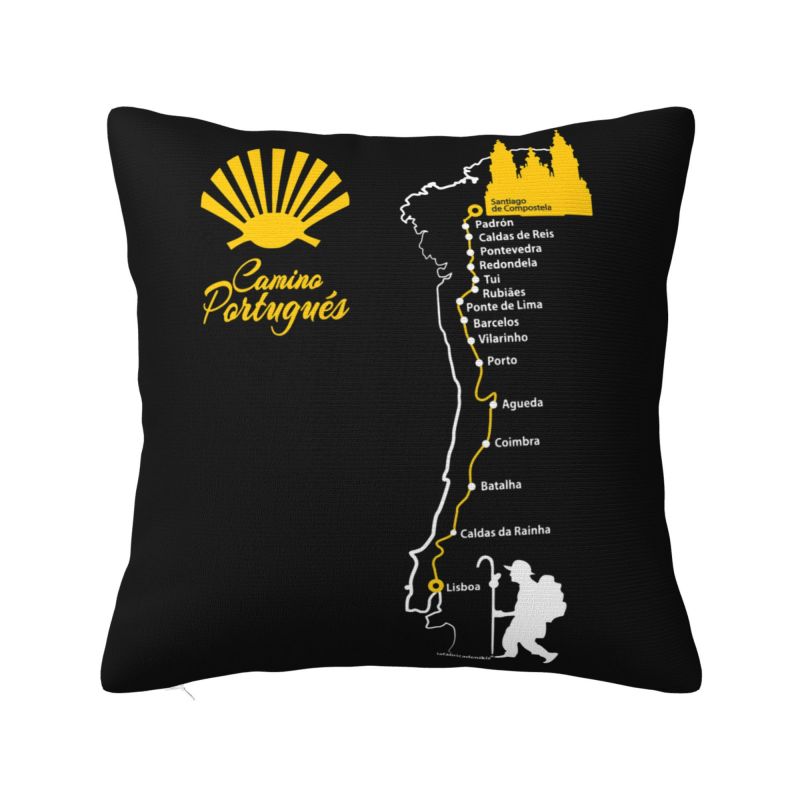 Buen Camino De Santiago Throw Pillow Covers Bedroom Decoration Cute Cushions Cover For Sofa Chair Square Polyester Pillowcase
