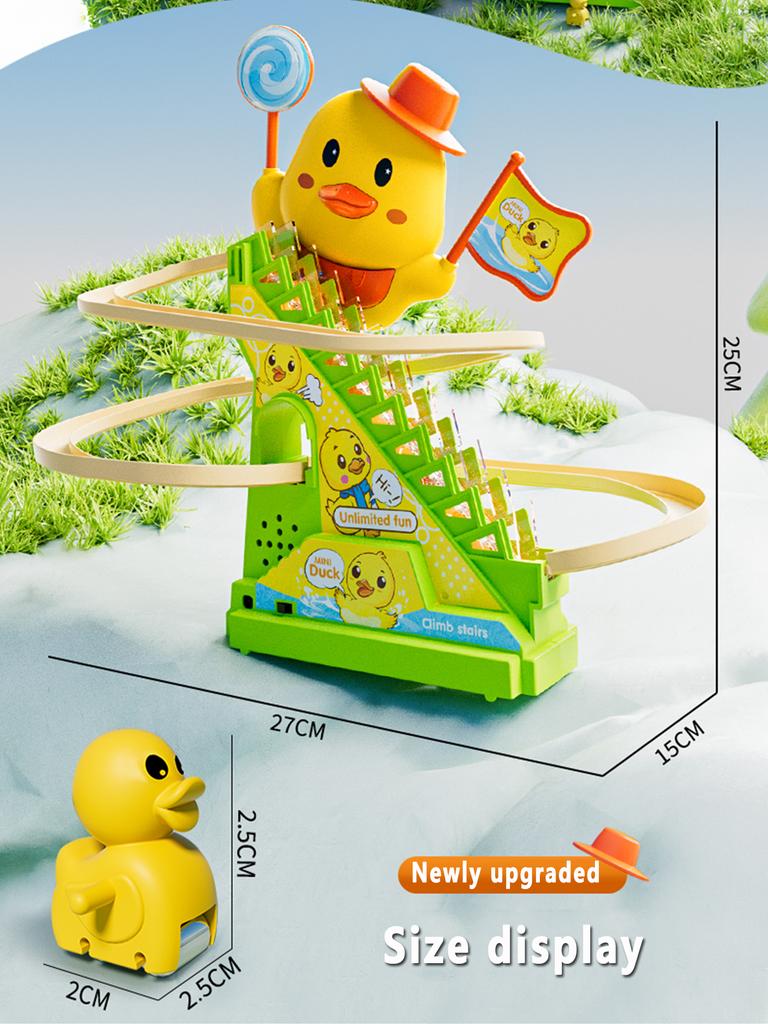 Игрушка «Маленький утенок», катающийся по горке, поднимающийся по лестнице, со светом и музыкой, детская развивающая игрушка для тренировки памяти и счета для ролевых игр