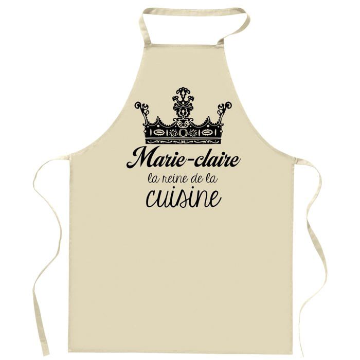 Tablier de cuisine - Marie-claire - Motif « Reine de la Cuisine » - Coton résistant - Impression française