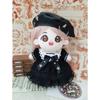 niannyyhouse Cotton Doll Clothes, 2-Piece Set (Hat and Dress) for 20cm Dolls, Maid Outfit, Cool Black Women's Skirt Suit, for Dress-Up and Plush Toys