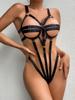 Сексуальное бандажное BDSM белье Открытое анальное эротическое боди Женское халтер Открытая экзотическая одежда Без спины Низ Сисси Горячее чувственное тело