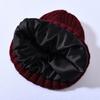 Versatile series adult rabbit velvet knitted hat solid color lined outdoor satin lining wool hat source