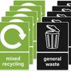 10PCS Environment Friendly Recycle Sticker Weatherproof Recycle Bin Stickers Recycle Decals  Outdoor
