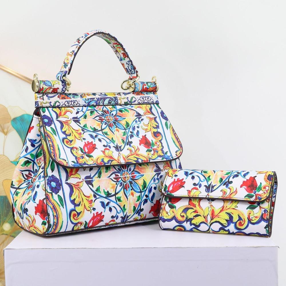 Женские сумки Кожа Винтаж Живопись Искусство Кошелек Сумки Девушка Сумка на плечо Кросс-боди Сумка-мессенджер Женские тоуты Стиль Braccialini