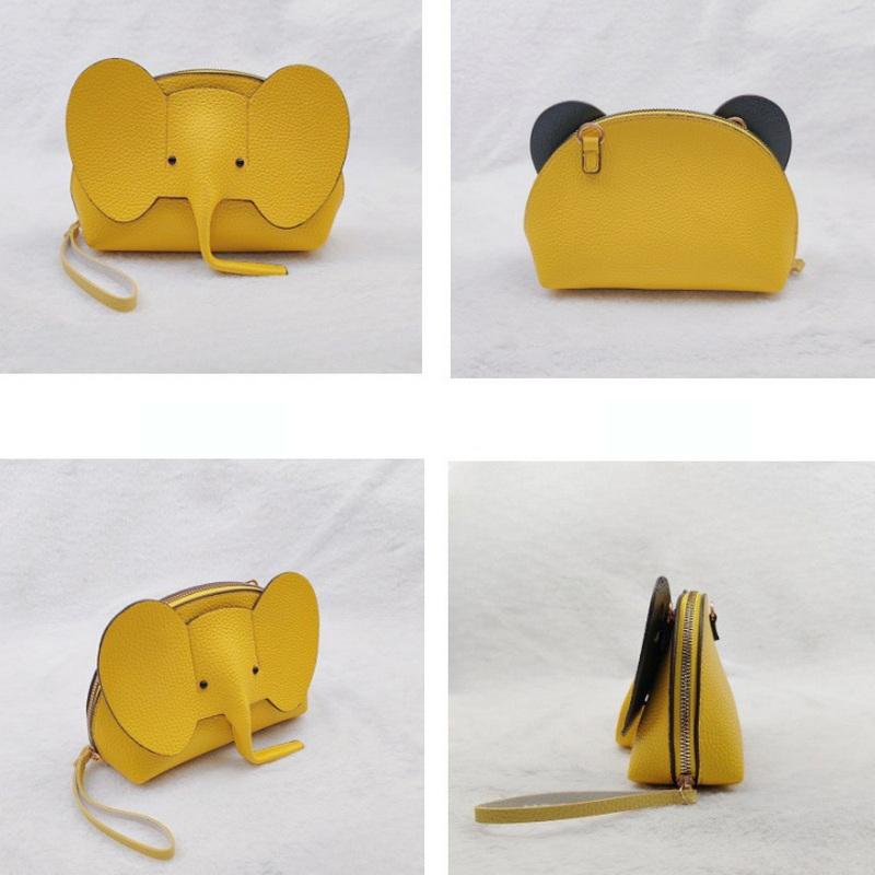 Корейские однотонные кошельки для телефона из искусственной кожи, мини-сумки кроссбоди в виде слона, женские милые повседневные сумки для женщин