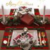 New Christmas Placemats Red Green Plaid Placemats Reversible Heat-Resistant Santa Claus Place mat for Xmas Home Decoration Gifts