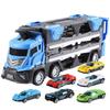 Ejector Container Truck Folding Track Engineering Car Alloy Car Children's Toy Pull-Back Car Toy Christmas Gifts