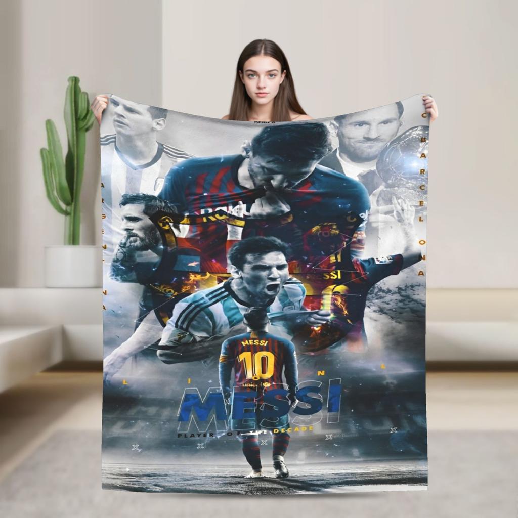 Argentina Number 10 Football Soccer Flannel Blanket Messied Awesome Throw Blanket for Home Hotel Sofa 150*125cm Bedspread