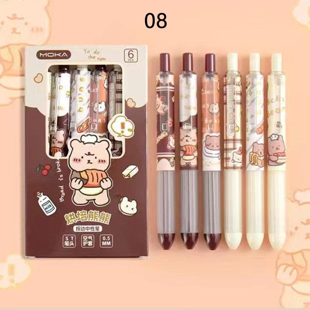 Мультяшная стираемая ручка 0,5 мм для письма, студенческий подарок, шариковая ручка, ручка с нейтральными чернилами, гелевая ручка с черными/синими чернилами