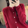 Autumn and Winter Women's Knitwear Fashion Casual Solid Color Print Long Sleeves O Neck Sweater