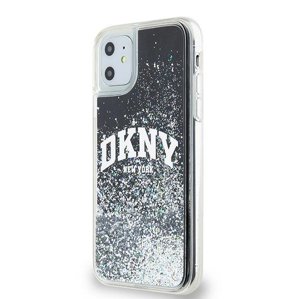 Dkny Dkhcn61Lbnaek Чехол для iPhone 11 / Xr 6.1 дюйма Черный Hardcase Жидкие блестки Большой логотип