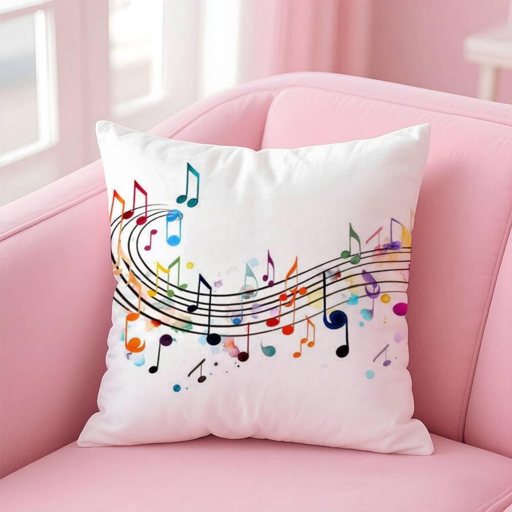 Sheet Music Printing Pillow Case Pattern Printing Pillowcase Living Room Sofa Cushion Cover Bedroom Room Decor