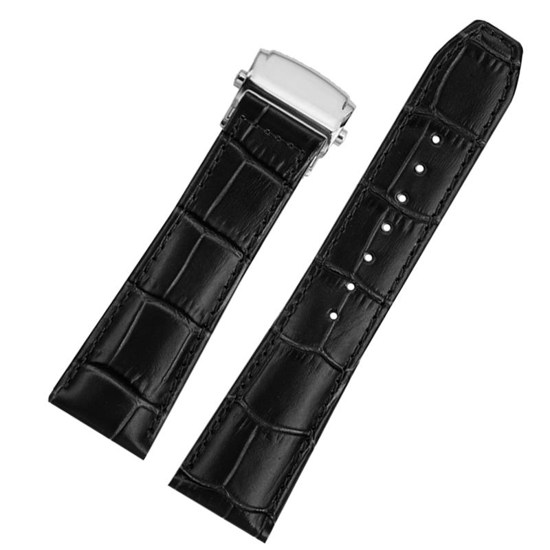 Classic Genuine Leather Watchband For MAURICE LACROIX Watches Strap Black Brown Blue 20mm 22mm Men with Folding Buckle Bracelet