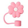 9Pcs Cute Floral Straw Sleeves with Durable Silicone Plugs Deform-resistant Break-resistant Colorful Straw Covers