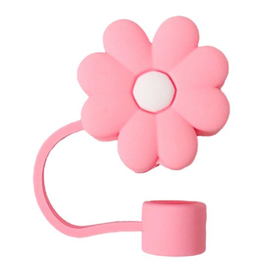 9Pcs Cute Floral Straw Sleeves with Durable Silicone Plugs Deform-resistant Break-resistant Colorful Straw Covers