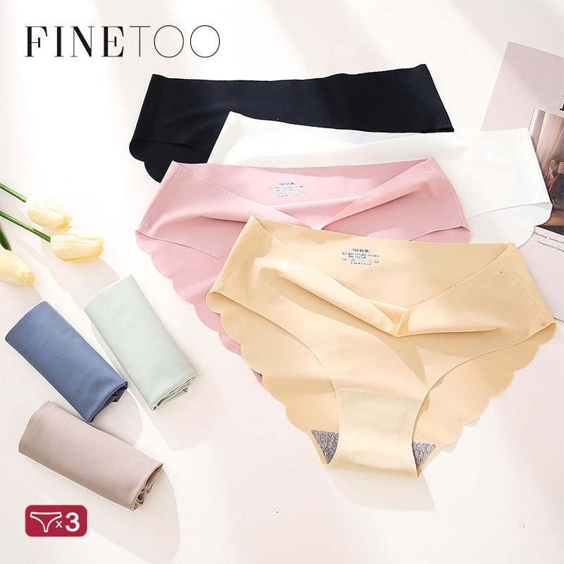 FINETOO 3Pcs Women Seamless Panties M-XL Low-rise Briefs Comfortable Ladies Underwear Sexy Underpants Female Intimates Lingerie