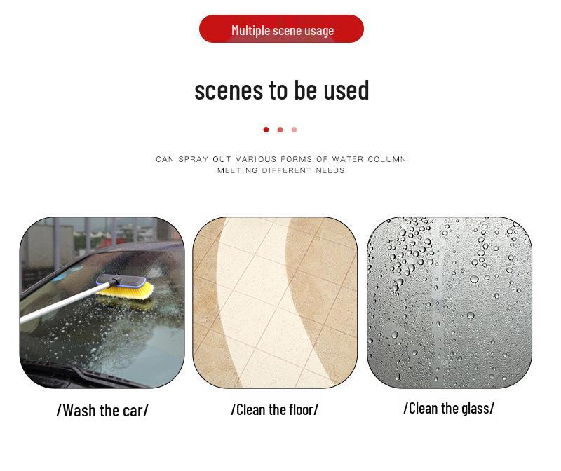 Желтая щетка для мойки автомобилей с подачей воды, 1,5 м, с длинной ручкой, для самостоятельного ухода за автомобилем