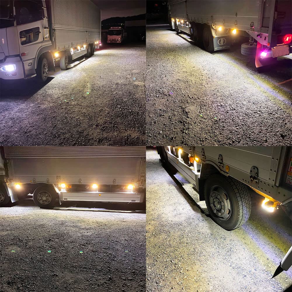 Discover Winds Super Dazzling 24V COB Chip Marker Surface Bright Side Markers for Set of Amber Downlight! Lamps, Emitting, Trucks, 10,