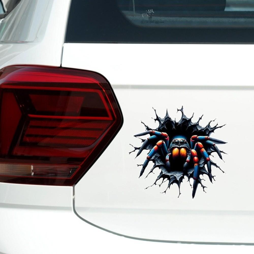5Pcs Self Adhesive Spider Stickers Irregular Shape Vehicle Decals Halloween Decoration