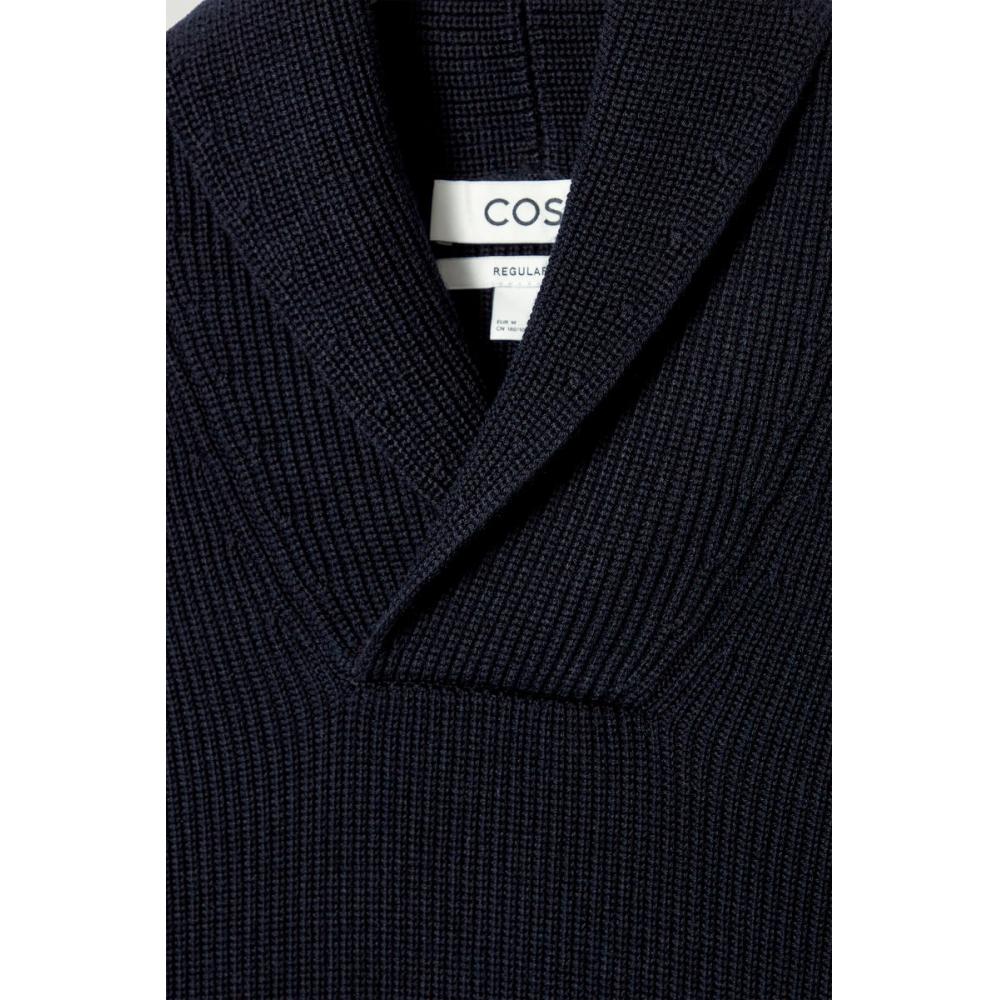 COS Японский жакет-шалька с ребристым воротником из мериносовой шерсти