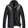 Autumn New  Integrated Vintage Men's Leather Coat Leather Jacket Dad's Casual Plush Thickened Coat Men's