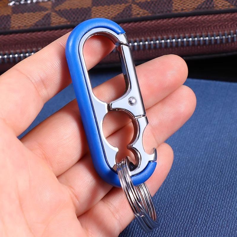 Брелок из нержавеющей стали для ключей, автомобильный брелок, портативный открывалка для бутылок вина, пряжка для кемпинга