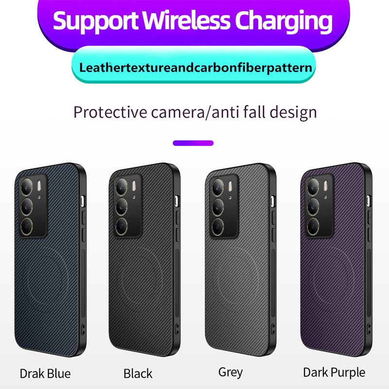 Роскошный матовый чехол из черного силикона для телефона Realme C71 C73 C75 C75X, задняя крышка из углеродного волокна для Realme C75, магнитный мягкий чехол