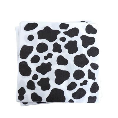 Набор праздничной посуды с коровьим принтом: Тарелки, Салфетки, Скатерть для Детского праздника в стиле Фермерские животные